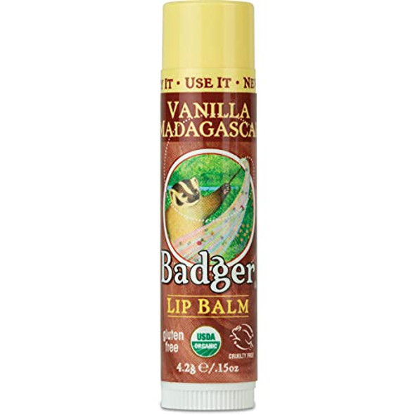 Badger Organic Vanilla Classic Lip Balm 0.15 Oz Badger Organic Vanilla Classic Lip Balm 0.15 Oz