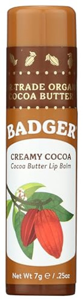 Badger Creamy Cocoa Lip Balm Stick 0.25 Ounce
