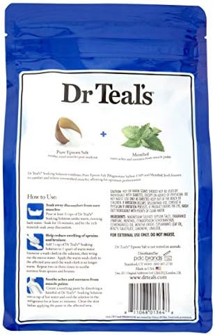 Dr. Teal'S Pure Epsom Salt Recovery Soaking Solution  Set (2 Pack 3Lbs Ea.) Soothe & Sleep Lavender Pre & Post Workout With Magnesium Sulfate & Menthol