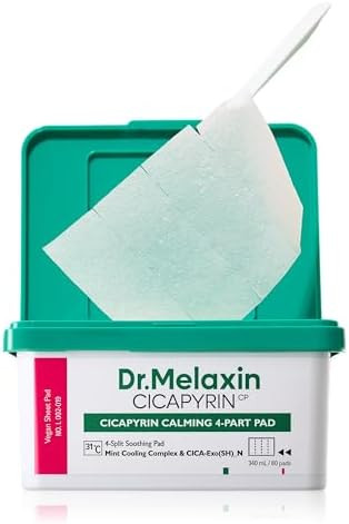 Dr.Melaxin Cicapyrin Calming Separate Toner Pad 11.8 Fl Oz (340 Ml) (80 Sheets) Cooling Trouble Niacinamide Peppermint Leaf Extract Wiping Pad Lotion Moisture Pack Korean Skin Care Korean
