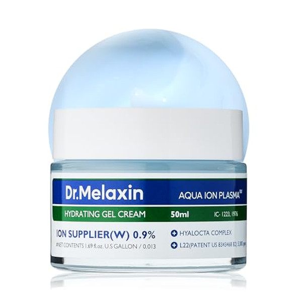 Dr.Melaxin Aqua Ion Plasma Hydrating Gel Cream For Dry & Sensitive Skin Facial Moisturizing Korean Skincare 50Ml 1.69 Fl.Oz