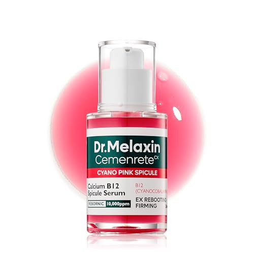 Dr.Melaxin Cemenrete Cyano Pink Spicule Serum With Calcium Vitamin B12 For Under Eyes Skin Dark Circles Fine Lines Puffiness&Eye Bags Cream 1.01 Fl. Oz.