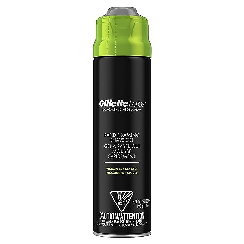 Gillette Labs Rapid Foaming Shaving Gel For Men Alcohol Dye And Paraben With Vitamin B3 And Sea Kelp Cools And Soothes Skin 7 Oz