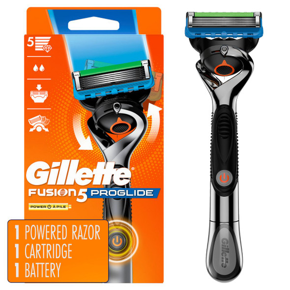 Gillette Proglide Power Razor For Men 1 Gillette Power Razor Handle + 1 Blade Refill