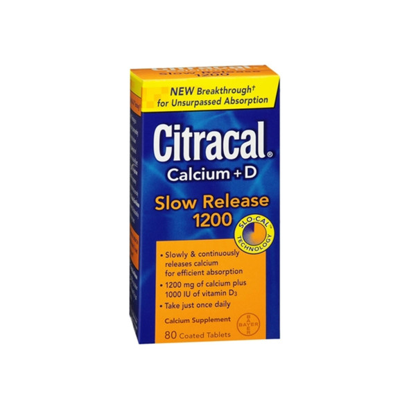 Citracal Calcium + D Slow Release 1200 Tablets 80 ea