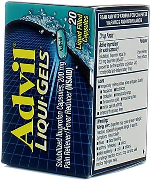 Advil Pain Reliever/Fever Reducer Liquigels 20 Cp Buy Packs And Save (Pack Of 2)