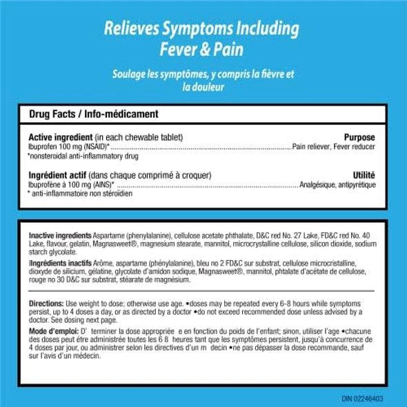 Advil Junior Strength Ibuprofen Tablets Usp 100 Mg Fruit 40 Chewable Tablets