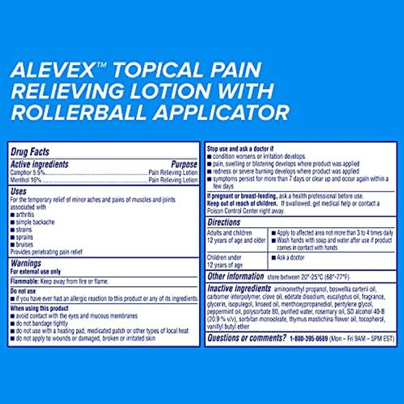Aleve Pain Relieving Lotion With Rollerball 2.5 Oz (Pack Of 3)