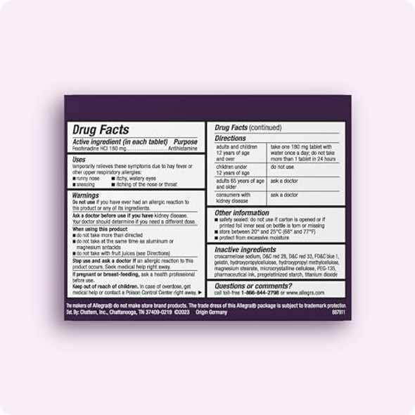 Allegra Adult 24Hour Allergy Relief Gelcaps Nondrowsy Indoor And Outdoor Allergy Medicine 180 Mg Fexofenadine Hci Antihistamine Pill 60Count