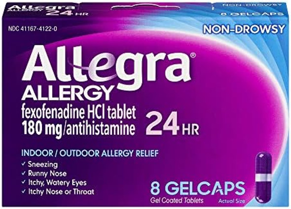 Allegra 24 Hour Allergy Gelcaps 8 Ea (Pack Of 2)