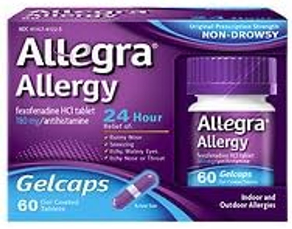 Allegra Allergy 24 Hour Gelcaps 60 Ea 2Pc