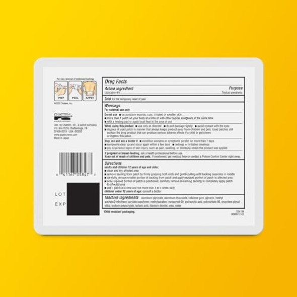 Aspercreme Lidocaine Pain Relief Patch For Back Neck & Shoulder Pain Topical Patch With Maxstrength 4% Lidocaine & Flexible Fabric Numbs Away Pain 1 Ct. Aspercreme Lidocaine Pain Relief Patch For Back Neck & Shoulder Pain Topical Patch With Maxstrength 4% Lidocaine & Flexible Fabric Numbs Away Pain 1 Ct.