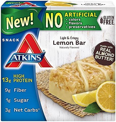 Atkins Snack Light Crispy Lemon Bar 5 Little Bars (Pack Of 2)