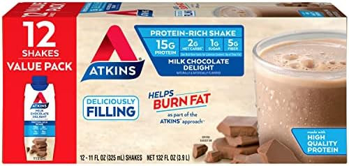 Atkins Milk Chocolate And Cafe Caramel Protein Shake Bundle (12 + 12 Count)