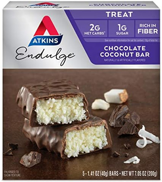 Atkins Mocha Latte Iced Coffee Protein Shake With 15G Protein 4G Net Carb 1G Sugar And Atkins Endulge Chocolate Coconut Bar Dessert Favorite With 5 Count