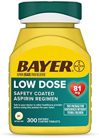 Bayer Aspirin Low Dose 81 Mg Enteric Coated Tablets Doctor Recommended Secondary Prevention Of Cardiovascular Disease 300 Safety Coated Tablets