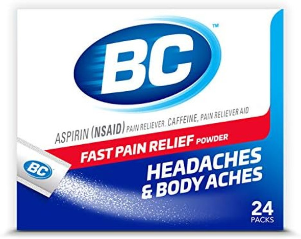 Bc Powder Original Strength Pain Reliever Aspirin Dissolve Packs 24 Count (2 Pack)