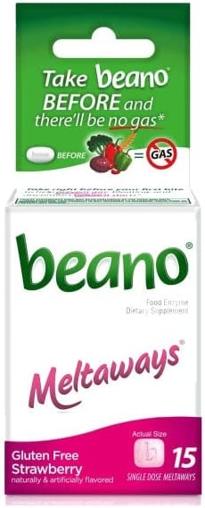 Beano Strawberry Meltaways Gas Prevention 15 Count (Pack Of 4)