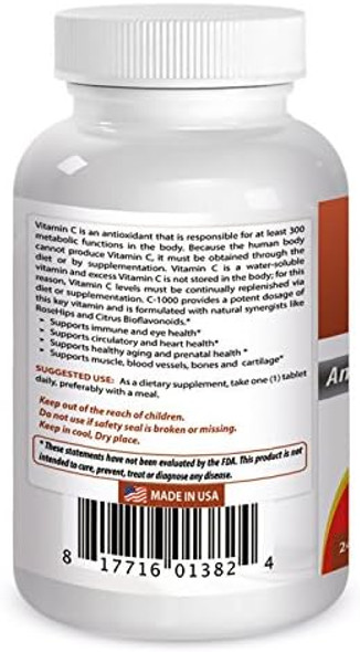 Best Naturals Vitamin C 1000 Mg Tablets With Rose Hips Berry 240 Count (Pack Of 1)