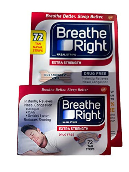 Breathe Right Extra Nasal Strips 72 Count 4 Pack