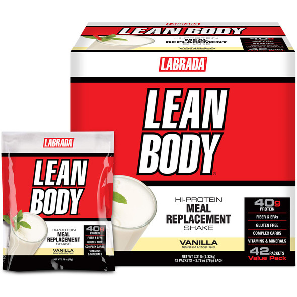 Labrada Carb Watchers Lean Body Vanilla Ice Cream 2.29Oz Packets (Pack Of 42)