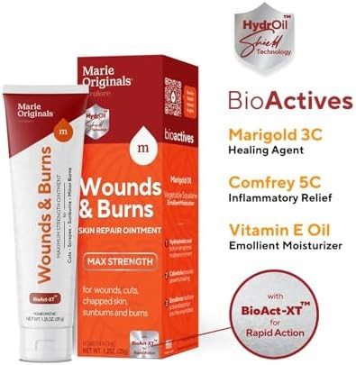 Marie Originals Allnatural Skin Care Bundle: Poison Ivy Soap Bar For Rash Relief & Antiitch Treatment + Skin Repair & Burn Cream For Wound Healing Eczema & Psoriasis – 2.9Oz & 1.25Oz