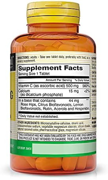 Mason Natural Vitamin C 500 Mg With Rose Hips & Bioflavonoids Immune Support & Antioxidant Formula 90 Tablets (Pack Of 3)