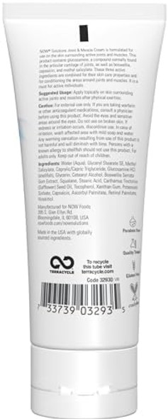 Now Foods Solutions Joint & Muscle Cream With Capsaicin And Boswellia Paraben 4Ounce