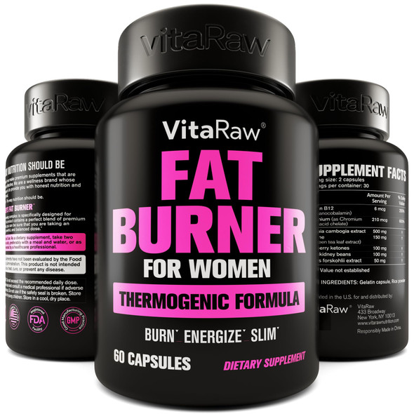 VitaRaw Weight Loss Pills for Women Diet Pills for Women The Best Fat Burners for WomenThis Thermogenic Fat Burner is a Natural Appetite Suppressant and Metabolis Bomoster Supplement Helps Reduce Belly Fat
