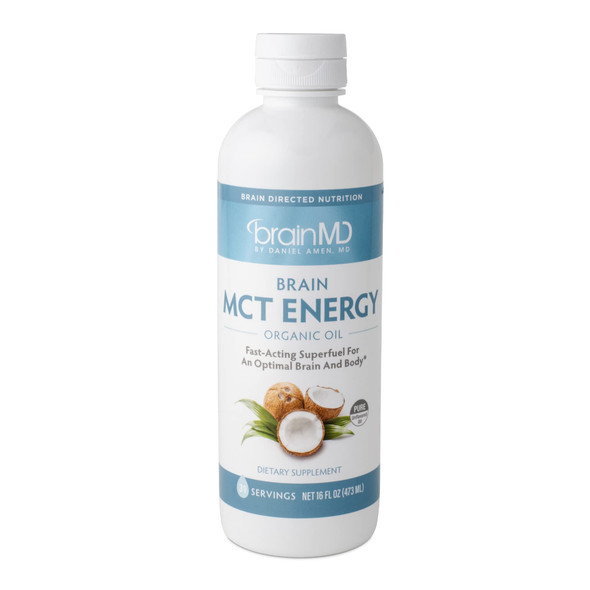 BrainMD Brain MCT Energy - 16 fl oz - Energy Support for Brain & Body - Improves Focus & Satiety - Clean & Fast Acting - Gluten