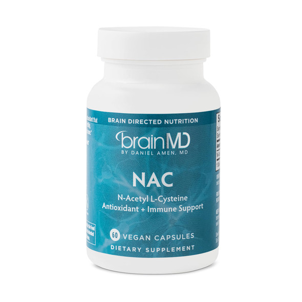 BRAINMD NAC - 60 Vegan Capsules - Antioxidant + Immune Support - Gluten Free
