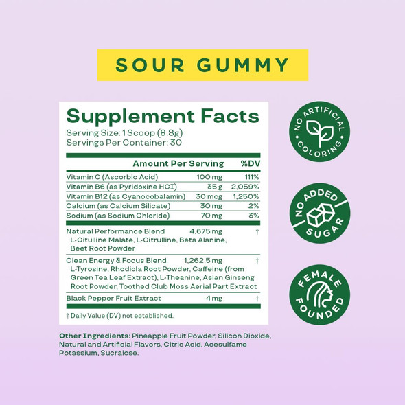 Bloom Nutrition High Energy Pre Workout Powder Amino Energy with Beta Alanine Ginseng & L Tyrosine Natural Caffeine Powder from Green Tea Extract Sugar Free & Keto Drink Mix (Sour Gummy)