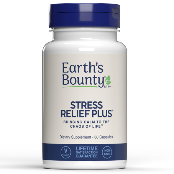Earth's Bounty - Stress Relief Plus - 60 Vegetarian Capsules - All Natural Formula - Stress Support & Mood Enhancing Supplement - Promotes Calmness