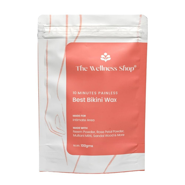 Generic The Wellness Shop  Bikini Wax Powder 10 Minutes Herbal Hair Removal Wax Easy to use at home No chemicals  No Irritation No Skin rashes for Women and Girls (100g) (Bikini Wax)