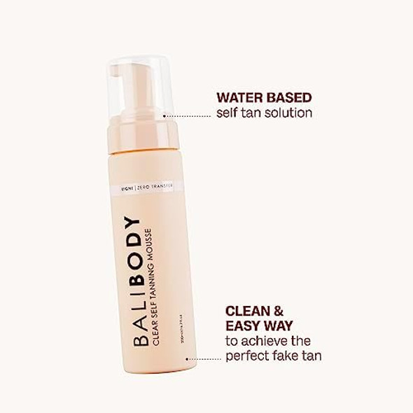 Bali Body Self-Tanning Mousse Water To Foam Water-Based Formula For Light To Medium Self Tan Nourishing Full Body Natural Tan For All Skin Types - 200Ml/6.7 Fl Oz