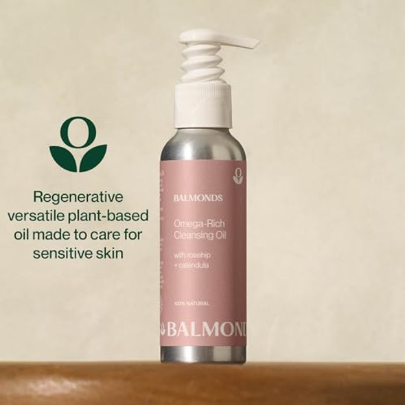 Balmonds Cleansing & Facial Oil Duo – Omega-Rich Cleanser & Intensive Skin Oil For Dry Sensitive Skin – 100% Natural Essential Oil & Fragrance- Vegan & Cruelty-
