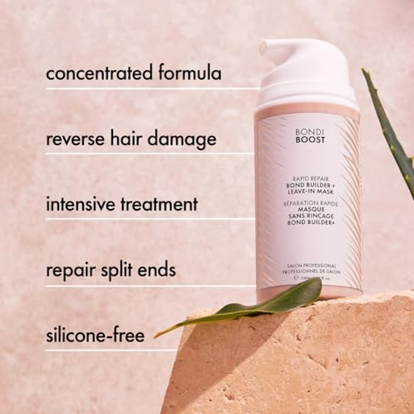 Bondiboost Rapid Repair Bond Builder + Leave-In Hair Treatment For Dry Damaged Hair [3.38 Fl Oz] Strengthens & Restores + Advanced Hair Repair Solution For Healthier & Shinier Results