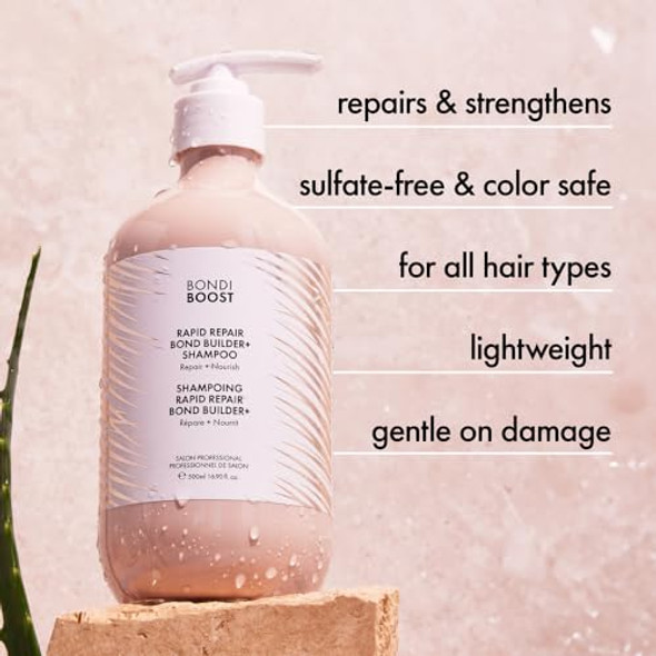 Bondiboost Rapid Repair Bond Builder + Shampoo For Damaged Hair [10.14 Fl Oz] Strengthening Formula For Restoring + Rebuilding Hair Deep Conditioning + Nourishing Treatment For Healthier Results