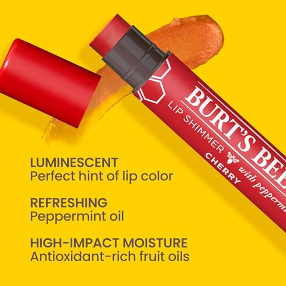 Burt'S Bees 100% Natural Moisturizing Lip Shimmer Cherry - 1 Tube