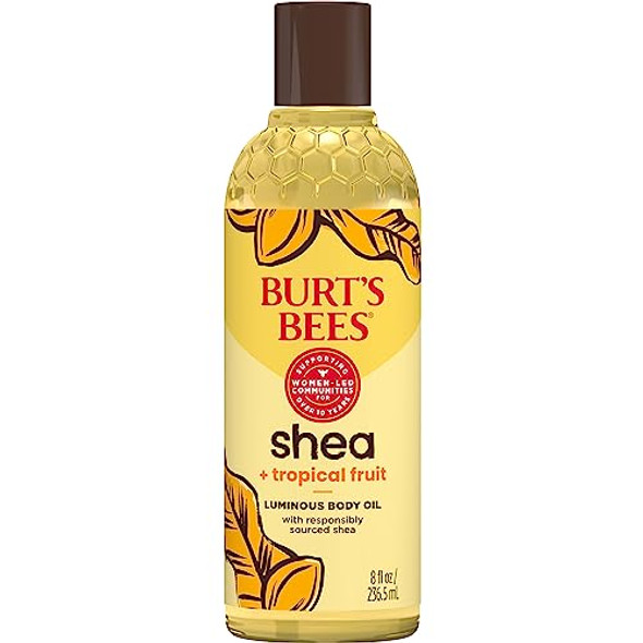 Burt'S Bees Shea + Tropical Fruit Luminous Body Oil Non-Greasy Antioxidant Rich For Glowing Skin Non-Irritating Natural Origin Skin Care 8 Oz.