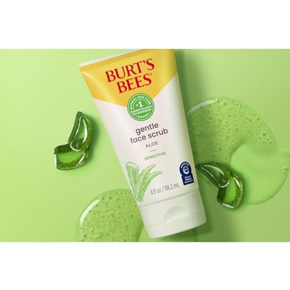Burt'S Bees Gentle Face Scrub With Aloe For Sensitive Skin 98.9% Natural Origin 4 Fluid Ounces Pack Of 3