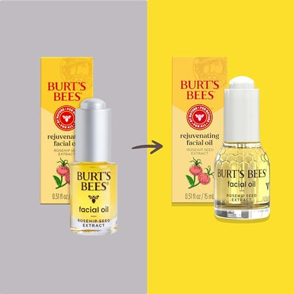 Burt'S Bees Gua Sha Face Oil With Rosehip Seed Extract Reduces Appearance Of Fine Lines And Wrinkles Use With Ice Roller & Facial Tools Natural Origin Skin Care 0.51 Fl. Oz.