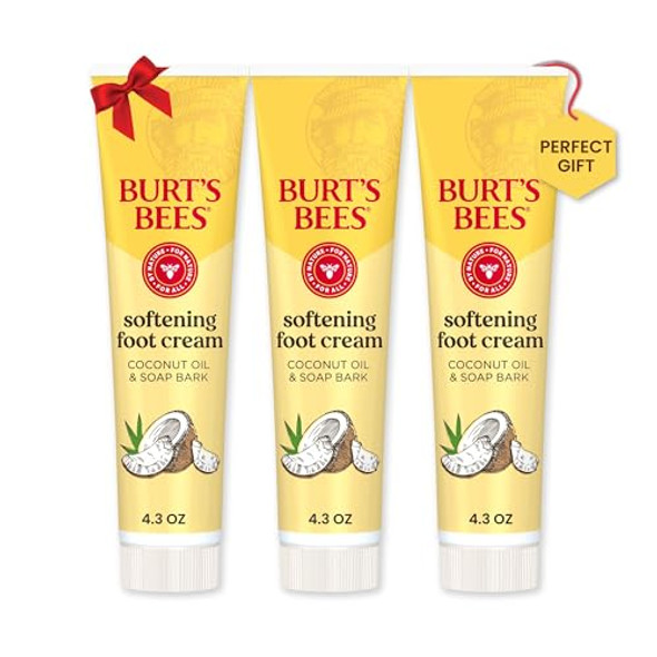 Burt'S Bees Softening Foot Cream With Coconut Oil And Soap Bark 4.3 Ounces Pack Of 3 & Hand Cream (Package May Vary) Honey & Grapeseed Oil 2.6 Ounce