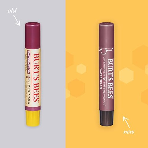 Burt'S Bees Lip Shimmer Lip Gloss With Responsibly Sourced Beeswax Watermelon Natural Origin Lip Care 1 Tube 0.09 Oz.