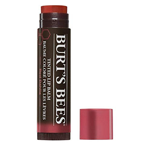 Burts Bees 100% Natural Tinted Lip Balm Red Dahlia With Shea Butter & Botanical Waxes 4 Tubes
