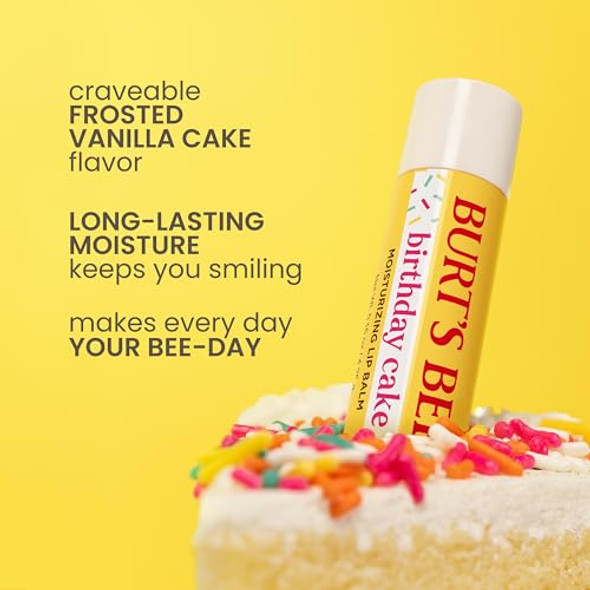 Burt'S Bees Birthday Cake Lip Balm Tint- Natural Origin Lip Care 1 Tube 0.15 Oz.