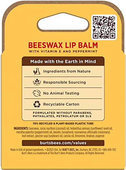 Beeswax Lip Balm Pack By Burts Bees For Unisex - 4 X 0.15 Oz Lip Balm