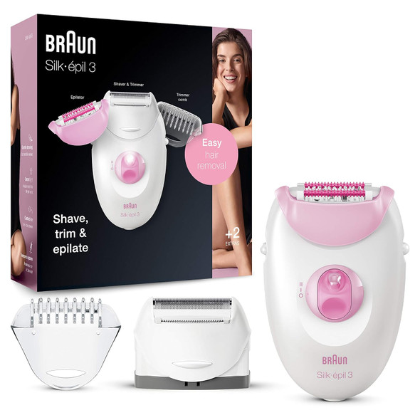 Braun Epilator Silk-epil 3 3-270 Hair Removal for Women Shaver and Trimmer