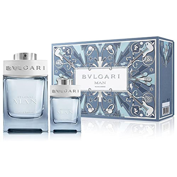 Bvlgari Man Glacial Essence Men 3.4Oz Edp Spray 0.5Oz Edp Spray 2 Pc Set