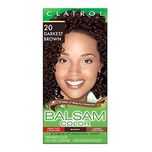 Clairol Balsam Permanent Hair Dye 20 Darkest Brown Hair Color Pack Of 1
